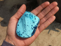 Polished Blue Shattuckite Free Forms  x 4 From Namibia