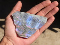 Polished One Side Polished Purple Flash Labradorite Slabs  x 12 From Tulear, Madagascar