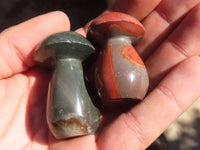 Polished Small Polychrome Jasper Mushrooms  x 35 From Madagascar