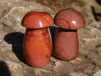 Polished Small Polychrome Jasper Mushrooms  x 35 From Madagascar