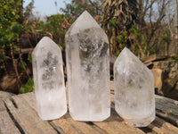 Polished Clear Quartz Crystal Points  x 6 From Madagascar