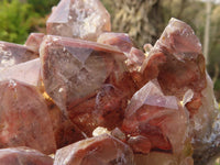 Natural Red Hematoid Quartz Clusters x 2 From Karoi, Zimbabwe