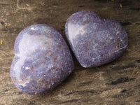 Polished Purple Lepidolite Hearts  x 6 From Madagascar - TopRock