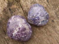 Polished Purple Lepidolite Hearts  x 6 From Madagascar - TopRock