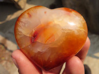 Polished Carnelian Agate Hearts  x 12 From Madagascar