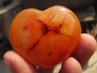 Polished Carnelian Agate Hearts  x 12 From Madagascar