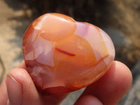 Polished Carnelian Agate Hearts  x 12 From Madagascar