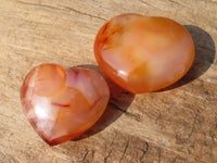 Polished Carnelian Agate Hearts  x 12 From Madagascar