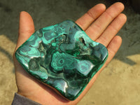 Polished Malachite Free Forms x 3 From Kolwezi, Congo