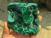 Polished Malachite Free Forms x 3 From Kolwezi, Congo