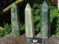 Polished Banded Green Fuchsite Crystal Points x 3 From Madagascar - TopRock