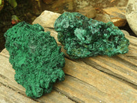 Natural Chatoyant Silky Malachite Specimens  x 2 From Congo - Toprock Gemstones and Minerals 