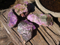 Natural Stichtite & Serpentine Rough Specimens  x 4 From Barberton, South Africa - Toprock Gemstones and Minerals 