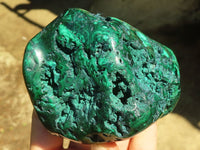 Polished Malachite Free Forms With Stunning Flower & Banding Patterns x 2 From Congo - Toprock Gemstones and Minerals 