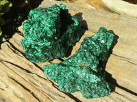 Natural Chatoyant Silky Malachite Specimens  x 2 From Congo - Toprock Gemstones and Minerals 