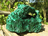 Natural Chatoyant Silky Malachite Specimens  x 2 From Congo - Toprock Gemstones and Minerals 