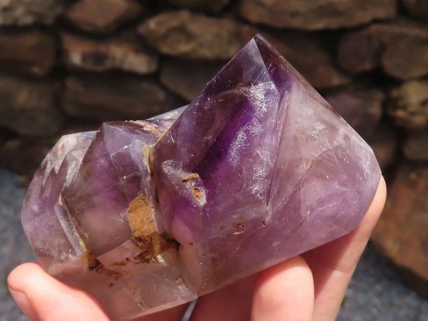 Polished Smokey Amethyst Window Quartz Crystals  x 3 From Madagascar - TopRock