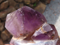 Polished Smokey Amethyst Window Quartz Crystals  x 3 From Madagascar - TopRock