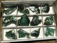 Natural Emerald Mtorolite / Chrome Chrysoprase Plates  x 12 From Mutorashanga, Zimbabwe - TopRock