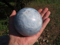 Polished Large Baby Blue Calcite Spheres x 2 From Ihadilalana, Madagascar - TopRock