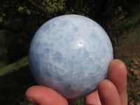 Polished Large Baby Blue Calcite Spheres x 2 From Ihadilalana, Madagascar - TopRock