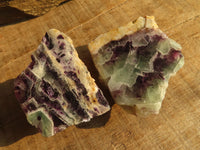 Polished Watermelon Fluorite Slices  x 12 From Namibia