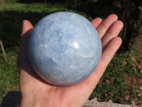 Polished Large Baby Blue Calcite Spheres x 2 From Ihadilalana, Madagascar - TopRock