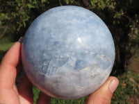 Polished Large Baby Blue Calcite Spheres x 2 From Ihadilalana, Madagascar - TopRock