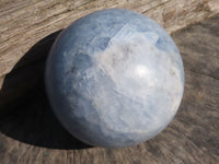 Polished Large Baby Blue Calcite Spheres x 2 From Ihadilalana, Madagascar - TopRock