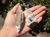 Natural Drusi Quartz Coated Calcite Spearhead Crystals  x 12 From Alberts Mountain, Lesotho - Toprock Gemstones and Minerals 