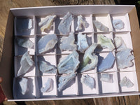 Natural Etched Blue Chalcedony Specimens  x 24 From Nsanje, Malawi