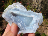 Natural Etched Blue Chalcedony Specimens  x 24 From Nsanje, Malawi