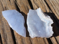 Natural Etched Blue Chalcedony Specimens  x 24 From Nsanje, Malawi