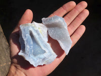 Natural Etched Blue Chalcedony Specimens  x 24 From Nsanje, Malawi