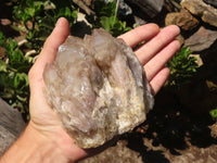 Natural White Phantom Smokey Quartz Clusters  x 2 From Luena, Congo - Toprock Gemstones and Minerals 