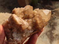 Natural Cascading White Phantom Smokey Quartz Clusters x 3 From Luena, Congo