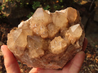 Natural Cascading White Phantom Smokey Quartz Clusters x 3 From Luena, Congo