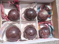 Polished Pyrope Matrix Garnet Spheres  x 6 From Madagascar - TopRock