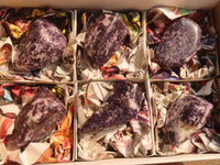 Polished Purple Lepidolite Standing Free Forms  x 6 From Zimbabwe