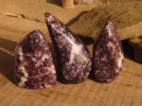 Polished Purple Lepidolite Standing Free Forms  x 6 From Zimbabwe