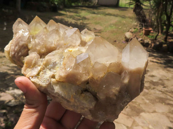 Natural Cascading Smokey Phantom Quartz Clusters  x 3 From Luena, Congo - TopRock