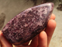 Polished Purple Lepidolite Standing Free Forms  x 6 From Zimbabwe