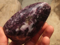 Polished Purple Lepidolite Standing Free Forms  x 6 From Zimbabwe