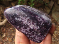 Polished Purple Lepidolite Standing Free Forms  x 6 From Zimbabwe