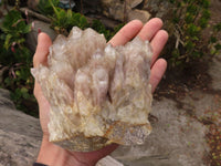 Natural Cascading Smokey Quartz Clusters x 2 From Luena, Congo