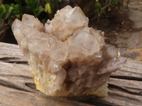 Natural Cascading Smokey Quartz Clusters x 2 From Luena, Congo