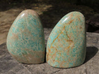 Polished Blue Amazonite Standing Free Forms  x 12 From Zimbabwe - TopRock