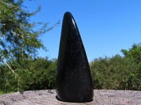 Polished Black Tourmaline Standing Free Form x 1 From Madagascar - TopRock