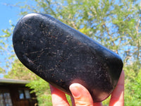 Polished Black Tourmaline Standing Free Form x 1 From Madagascar - TopRock