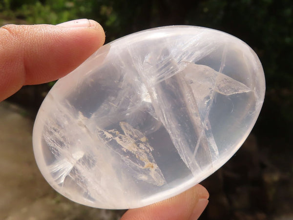 Polished Large Girasol Pearl Quartz Palm Stones  x 12 From Ambatondrazaka, Madagascar - Toprock Gemstones and Minerals 